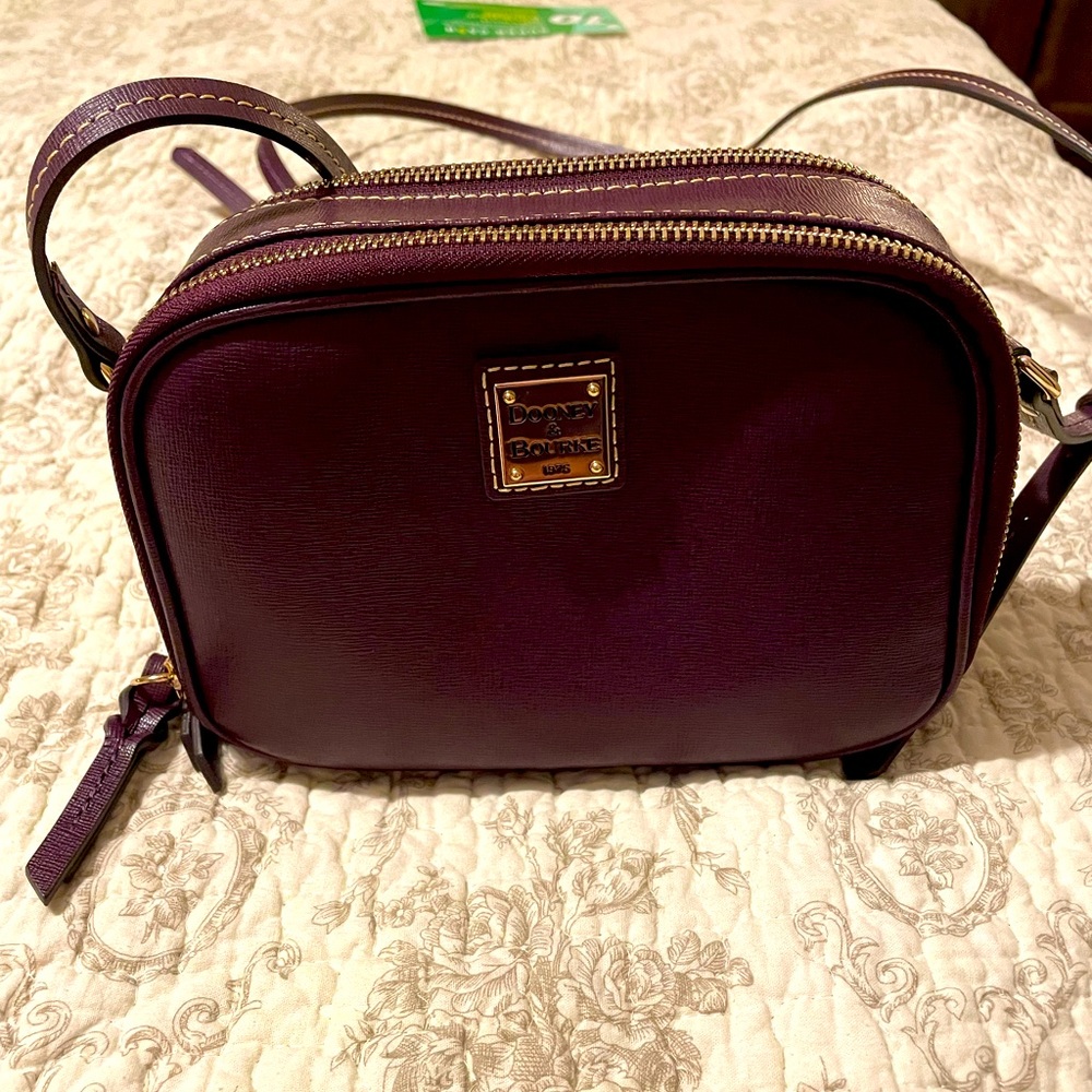 Dooney & Bourke plum double zipper crossbody.